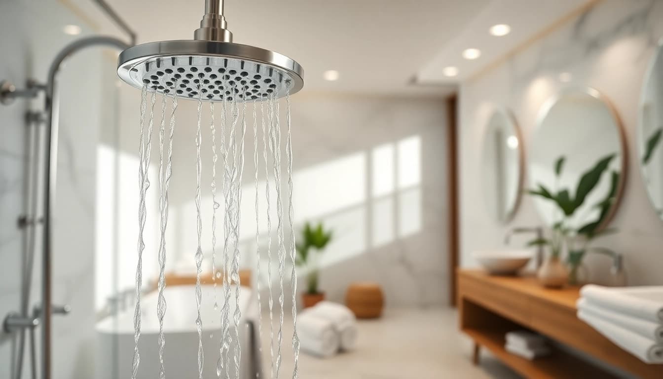 Elegant showers au featured in a modern and inviting bathroom setting with luxurious design elements.