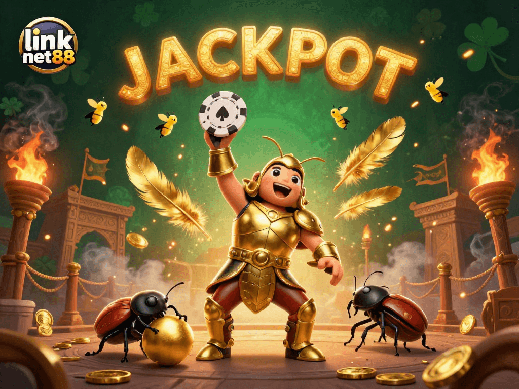 Experience the thrill of winning with link net88 in this vibrant casino-themed illustration.