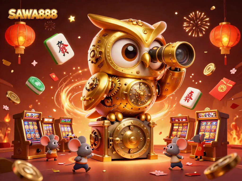 Experience thrilling gameplay with SAWA888 in a vibrant casino scene decorated with magical elements.