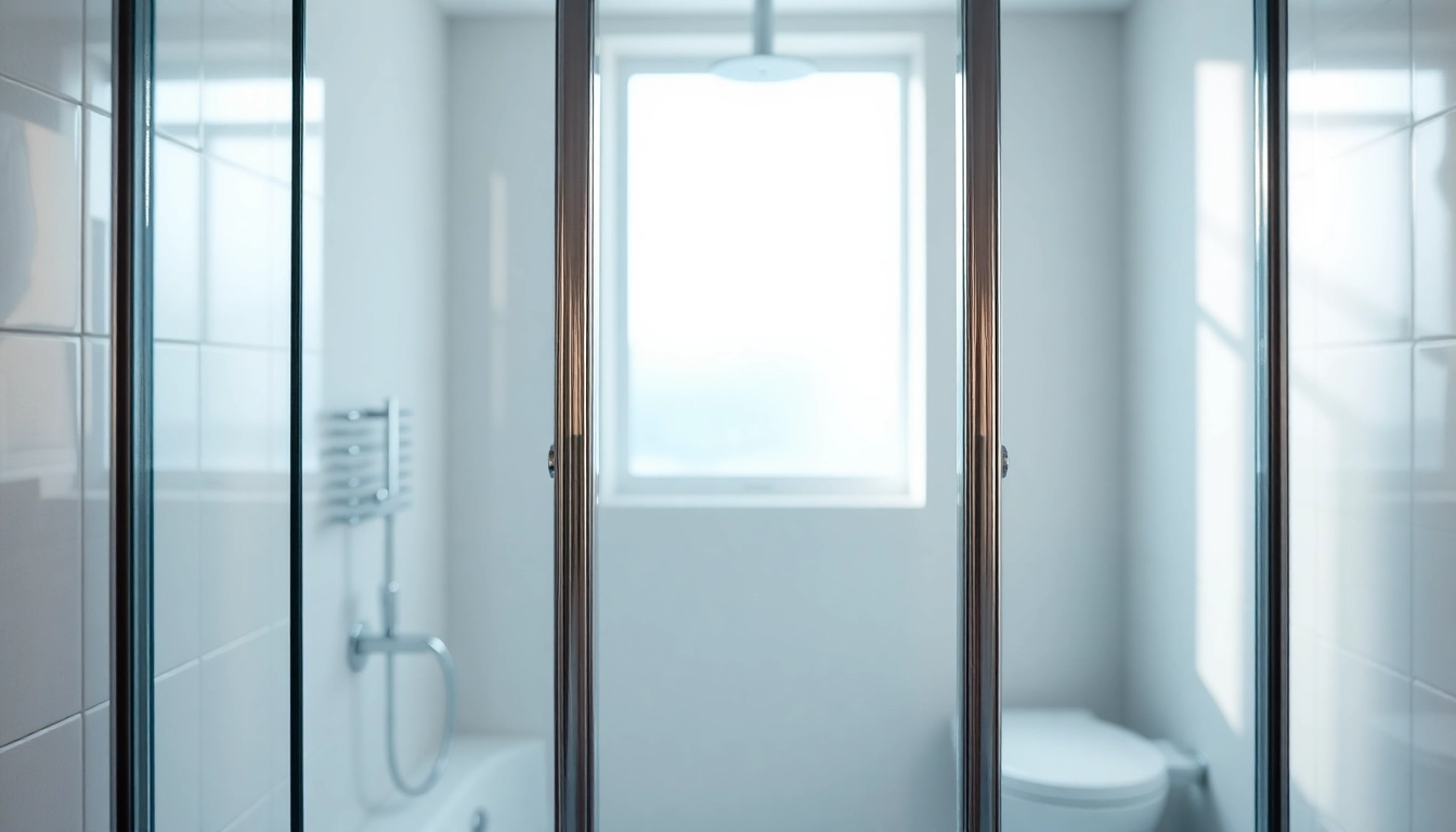 Showcase of elegant shower doors sliding sliding smoothly in a modern bathroom setting.