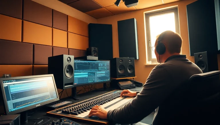 Enhance your tracks with expert online mastering techniques in a modern studio.