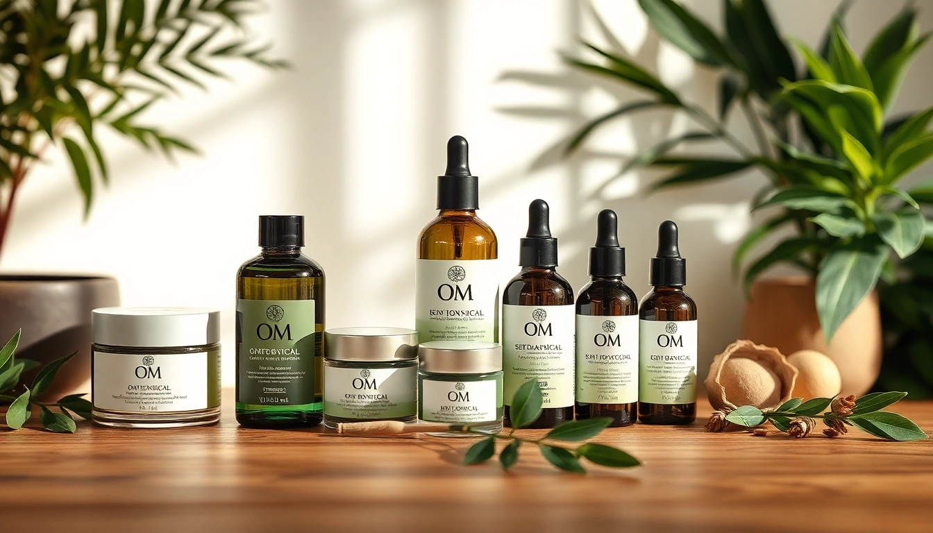 Microbiome friendly skincare products arranged in a serene setting, promoting natural beauty.