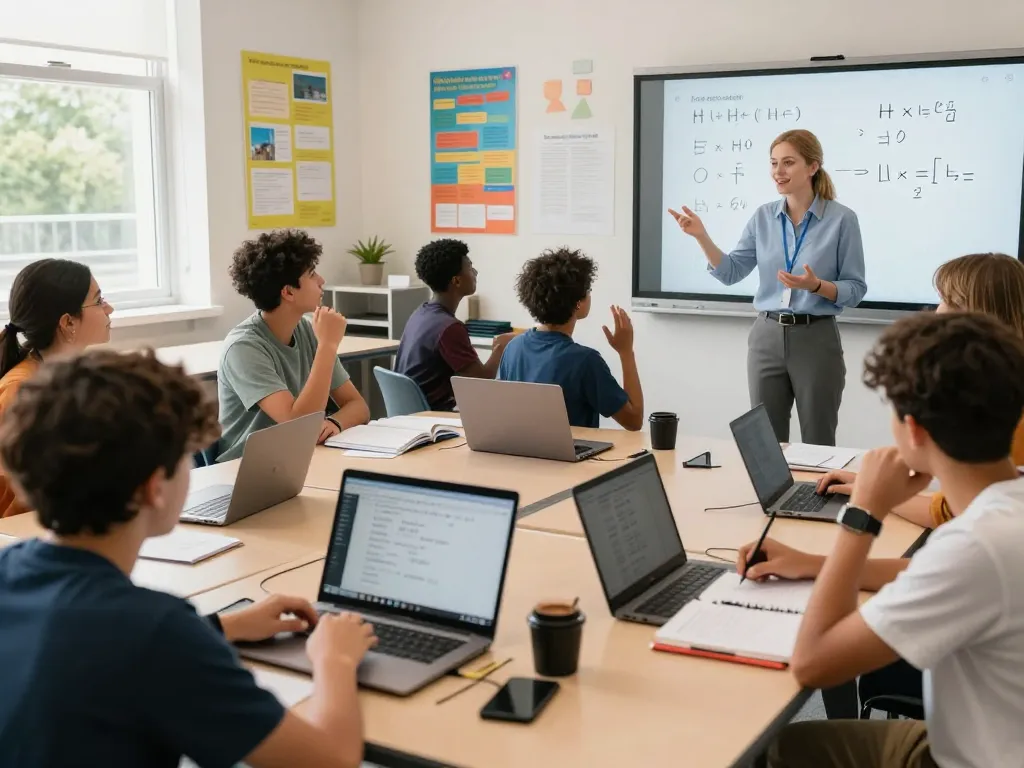 Tuition in Greenwich with students learning in an interactive virtual classroom setting.