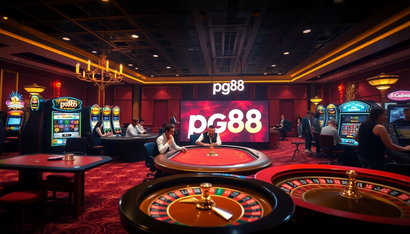Experience the excitement of pg88 at a lavish casino with thrilling games and engaging players.