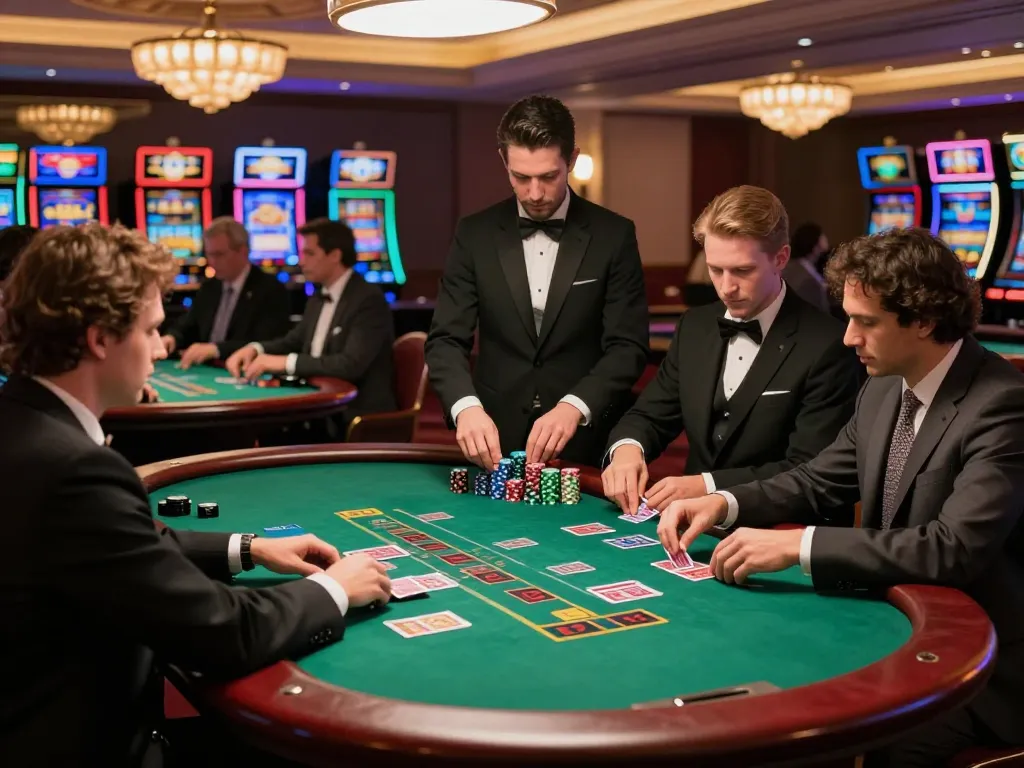Engaging blackjack gameplay action at mb66-t casino with players making strategic bets.