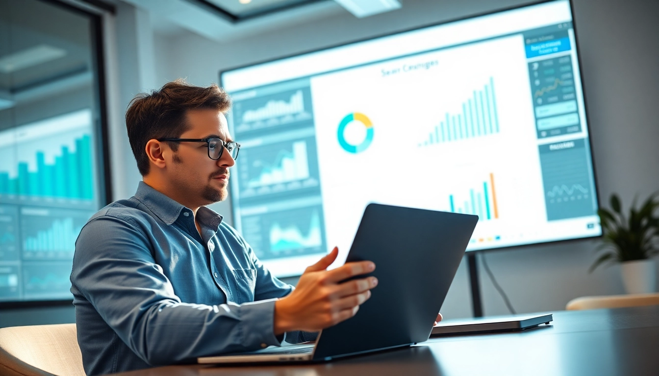 Illustration of Search Engine Optimization Clearwater analysis in a modern office by a professional.