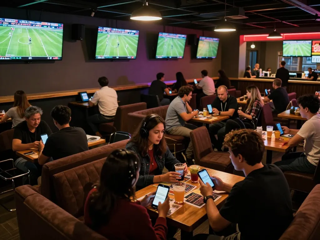 CAKHIATV live sports betting lounge with engaged patrons enjoying the excitement of football