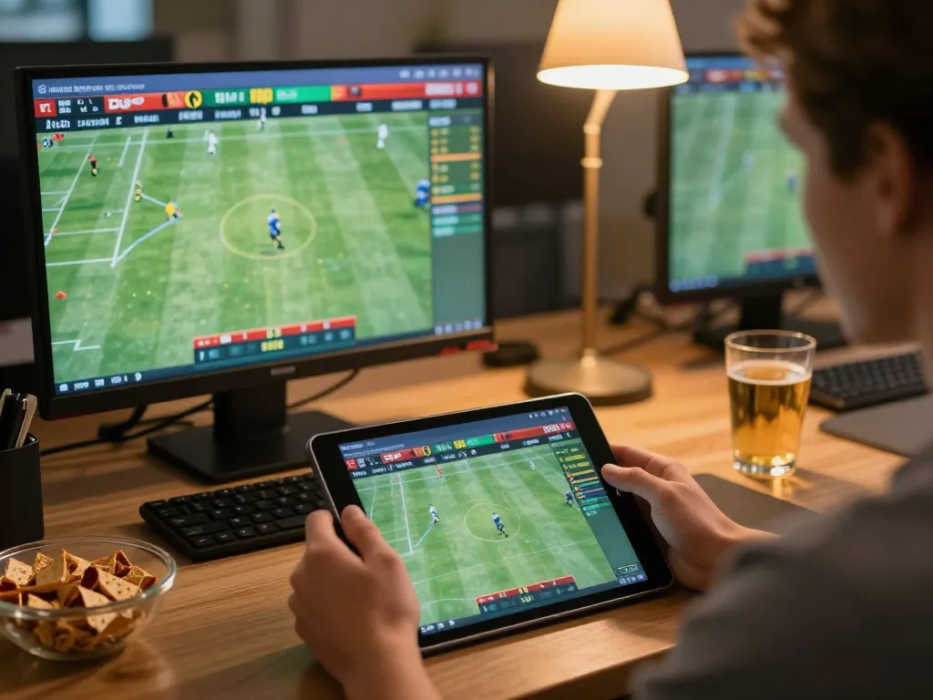 Engaging in exciting live sports betting on 88xeng with a cozy setup.