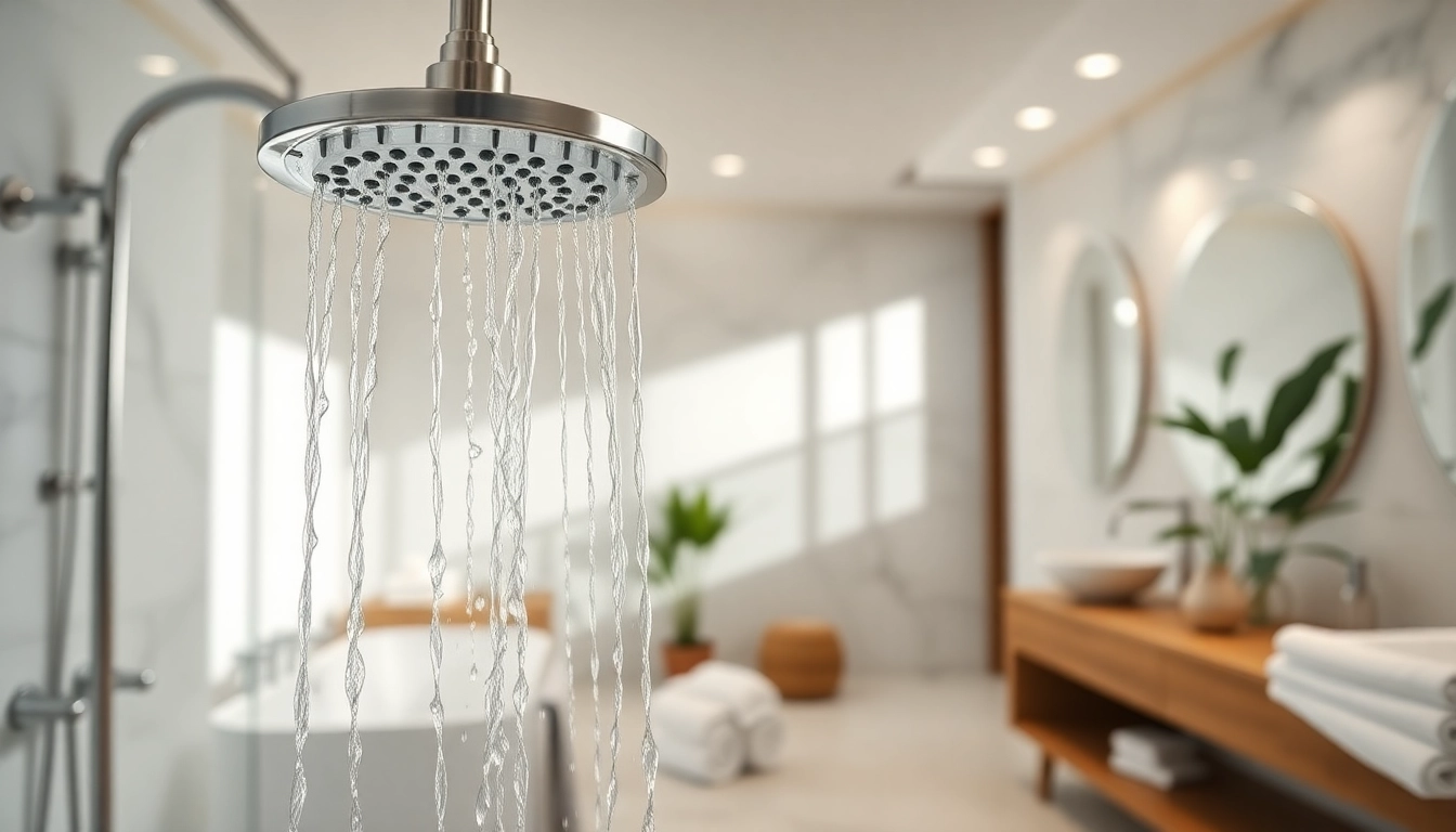 Elegant showers au featured in a modern and inviting bathroom setting with luxurious design elements.