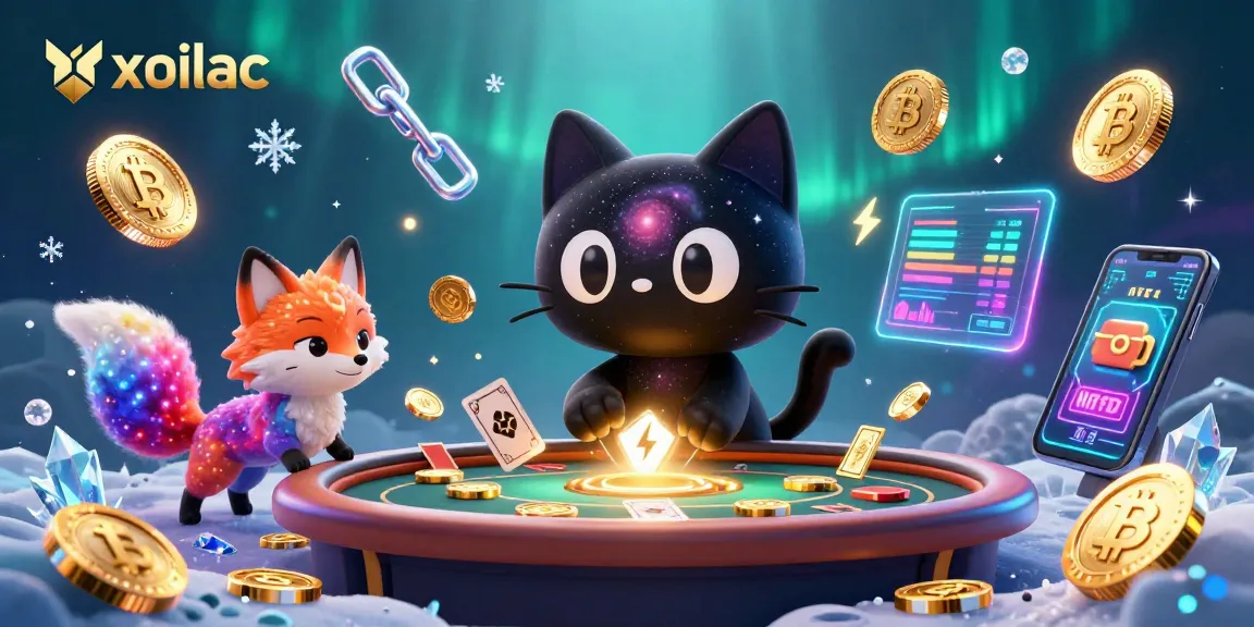 Xoilac patterns collide with vibrant gaming visuals at a cosmic casino.